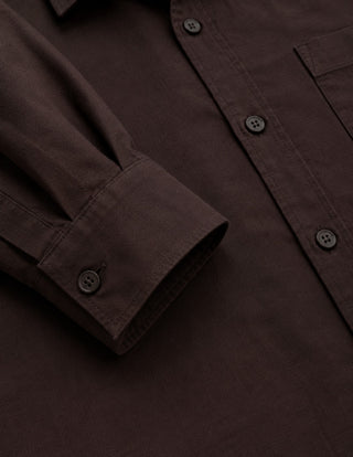 Dark Brown Cotton Shirt – Regular Fit, Full Sleeves