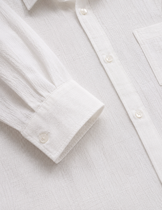 White Cotton Shirt – Regular Fit, Full Sleeves