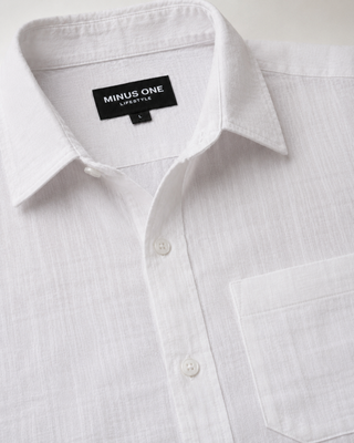 White Cotton Shirt – Regular Fit, Full Sleeves