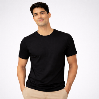 Supima Cotton Crew Neck T-Shirt - Black