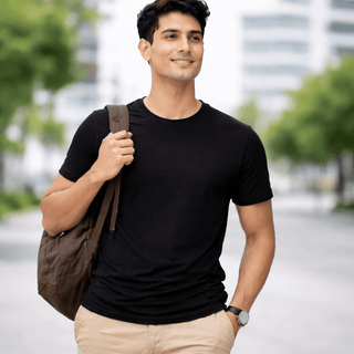 Supima Cotton Crew Neck T-Shirt - Black