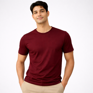Supima Cotton Crew Neck T-Shirt - Maroon