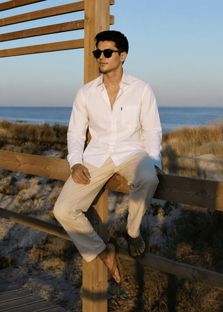 Cotton Slim Fit Half Sleeves Shirt-White