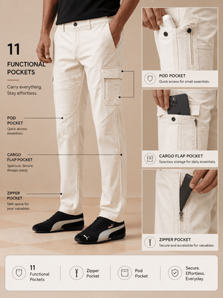 The Regular Fit Pro Cargo Pants - Off White