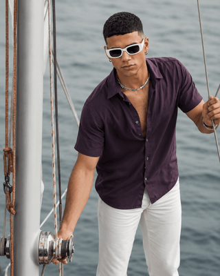 Purple Full Sleeve Cotton Shirt – Regular Fit