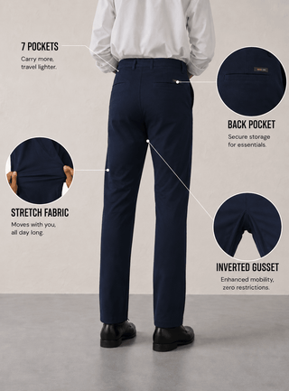 The Regular Fit Travel Chino - Navy