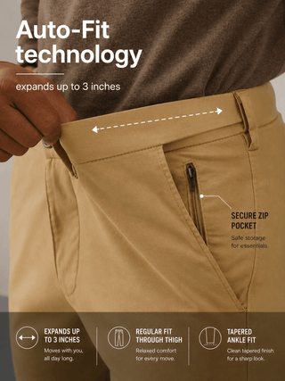 The Regular Fit Travel Chino - Khaki