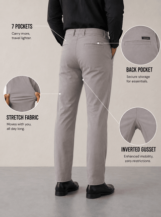 The Regular Fit Travel Chino - Grey