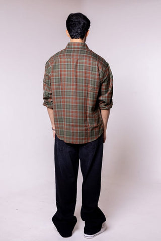 Brown Green Checkered Shirt