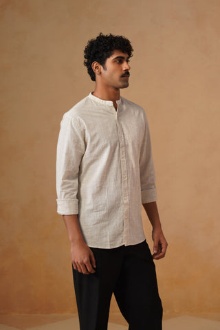 Solid Yellow Cotton Shirt – Regular Fit, Full Sleeves