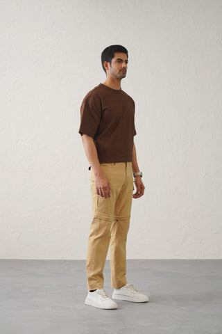 The Regular Fit Detachable Cargo Pants - Khaki
