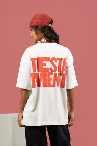 “STATEMENT TESTAMENT” Graphic T-Shirt – Women’s Oversized Streetwear Tee