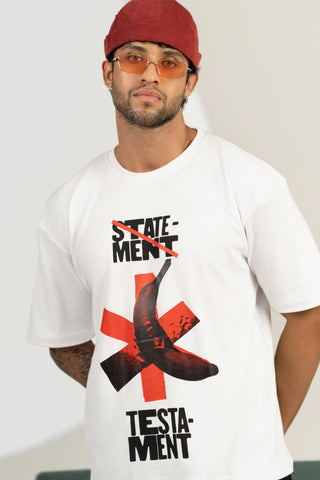 “STATEMENT TESTAMENT” Graphic T-Shirt – Men’s Oversized Streetwear Tee
