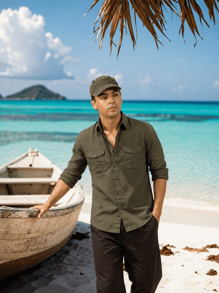 Full Sleeve Safari Shirt – Olive Green