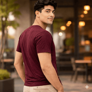 Supima Cotton Crew Neck T-Shirt - Maroon
