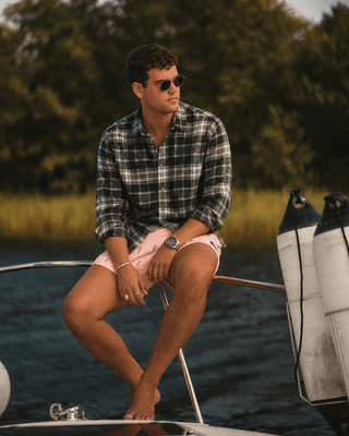 Grey Checkered Brushed Cotton Shirt – Loose Fit, Full Sleeves