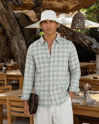 Light Green Checked Cotton Shirt – Regular Fit