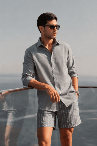 Men’s Blue Tencel Shirt – Regular Fit