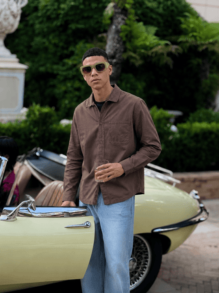 Men's Cotton Twill Shacket – Brown