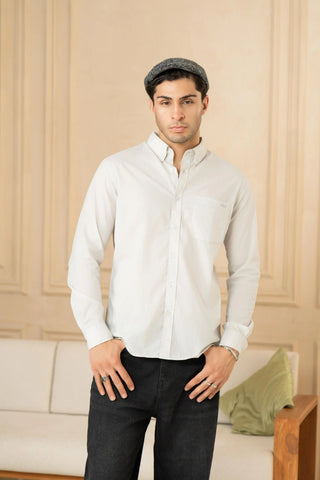 Minus One Men’s Grey Checkered Organic Cotton Shirt – Button-Down Collar | Regular Fit Minus One