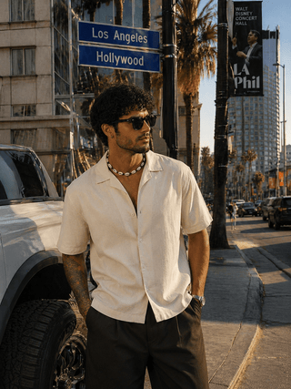 Off-White Half Sleeve Cuban Collar Shirt – Loose Fit
