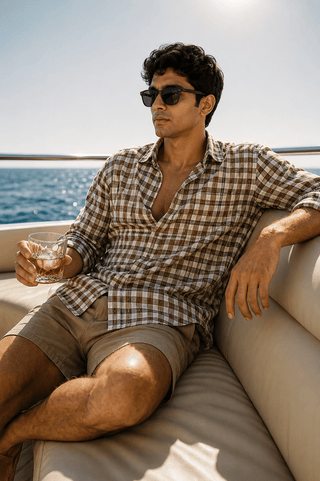 Oversized Brown Checked Shirt