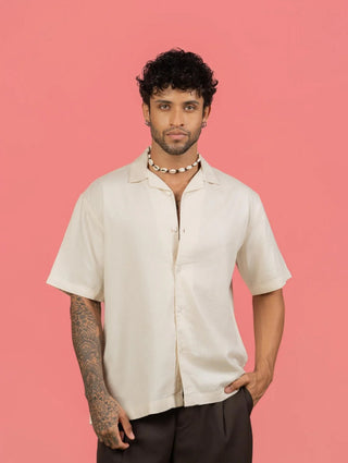Off-White Half Sleeve Cuban Collar Shirt – Loose Fit