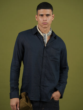 Dark Grey Full Sleeve Cotton Shirt – Regular Fit