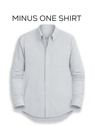 Blue Striped Cotton Shirt – Full Sleeve, Regular Fit, Classic Collar