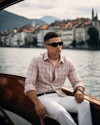 Pink Checkered Cotton Shirt – Loose Fit, Full Sleeves