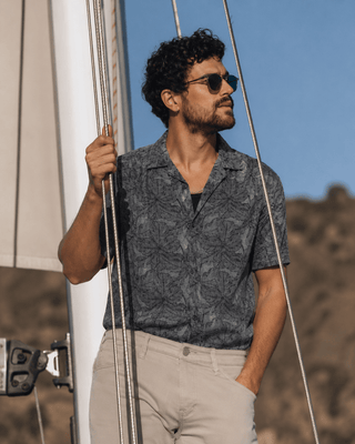 Printed Cuban Collar Shirt – Loose Fit Short Sleeve