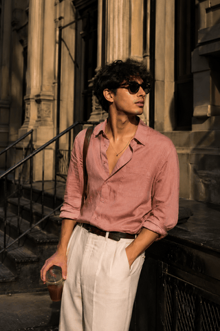 Red Tencel Shirt – Regular Fit
