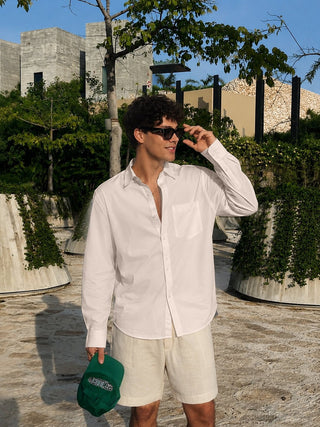Slim Fit Full Sleeves Shirt- Beige