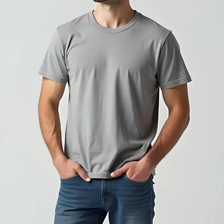 Supima Cotton Crew Neck T-Shirt - Grey Minus One