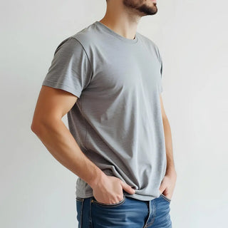 Supima Cotton Crew Neck T-Shirt - Grey Minus One