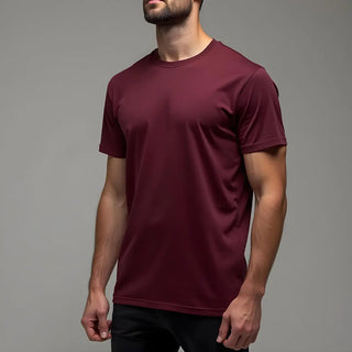 Supima Cotton Crew Neck T-Shirt - Maroon Minus One