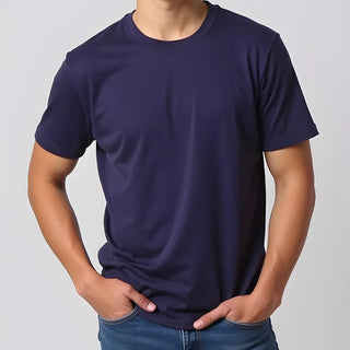 Supima Cotton Crew Neck T-Shirt  - Navy Minus One