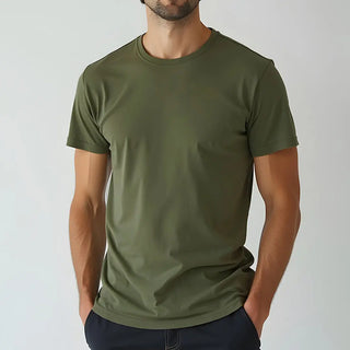 Supima Cotton Crew Neck T-Shirt - Olive Minus One
