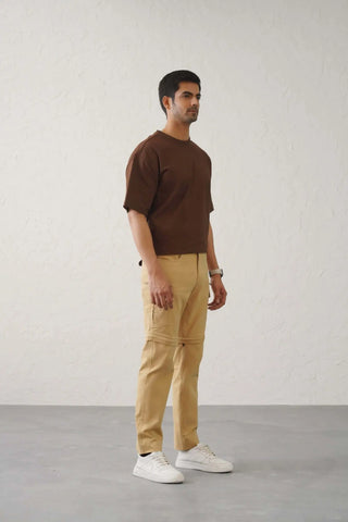 The Regular Fit Detachable Cargo Pants - Khaki Minus One