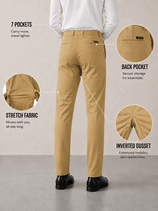The Slim Fit Travel Chino - Khaki