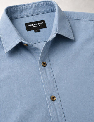 Light Blue Denim Shirt – Regular Fit, Full Sleeves