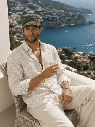 White Checkered Cotton Shirt – Full Sleeve, Regular Fit