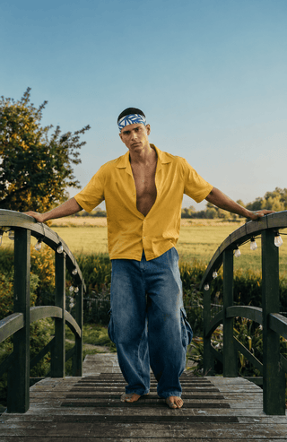 Yellow Cuban Collar Shirt – Loose Fit