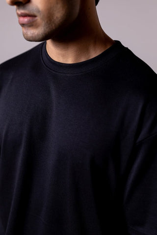 Black Solid Oversized T-shirt - Gimaq - The magic shuffle!