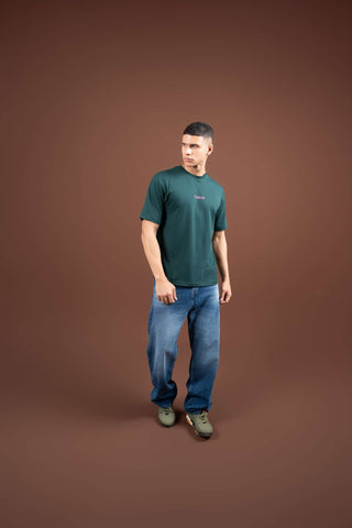 Bloom Printed Oversized Tee –Dark Green - Gimaq - The magic shuffle!