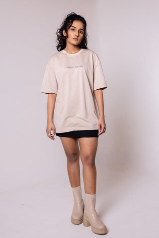 Chasing the Sun Printed Oversized T-shirt - Gimaq - The magic shuffle!