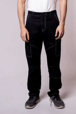 Contrast Stitch Black Cargo - Gimaq - The magic shuffle!