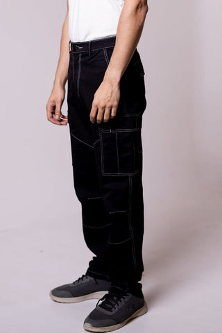 Contrast Stitch Black Cargo - Gimaq - The magic shuffle!