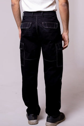 Contrast Stitch Black Cargo - Gimaq - The magic shuffle!
