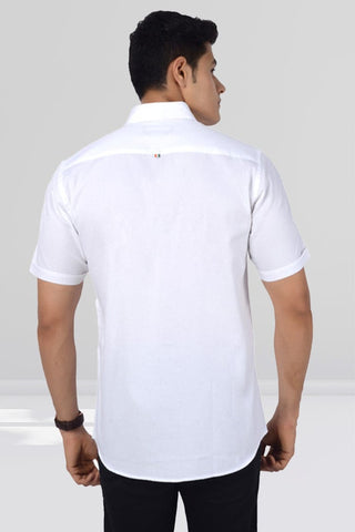 Cotton Slim Fit Half Sleeves Shirt - White - Gimaq - The magic shuffle!